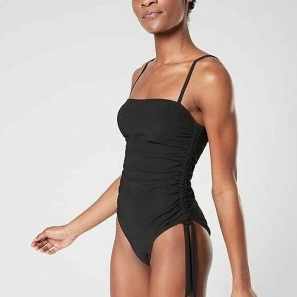 Athleta Other - Athleta Womens XS Black Shirred One Piece Swimsuit